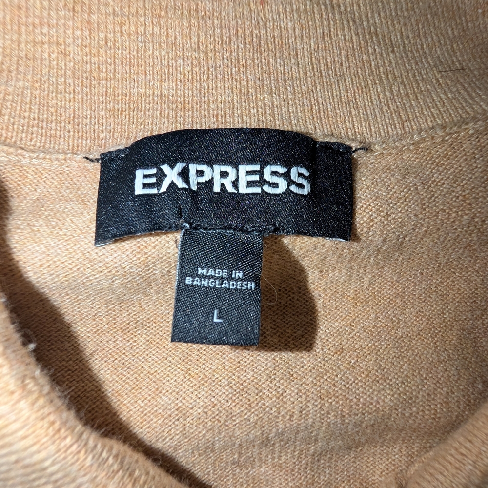 Express Striped Border Cotton Short Sleeve Sweater Polo - Picture 3 of 3